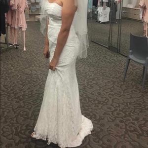 Strapless White Wedding Dress